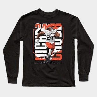 Nick Chubb Cleveland Vertical Name Long Sleeve T-Shirt